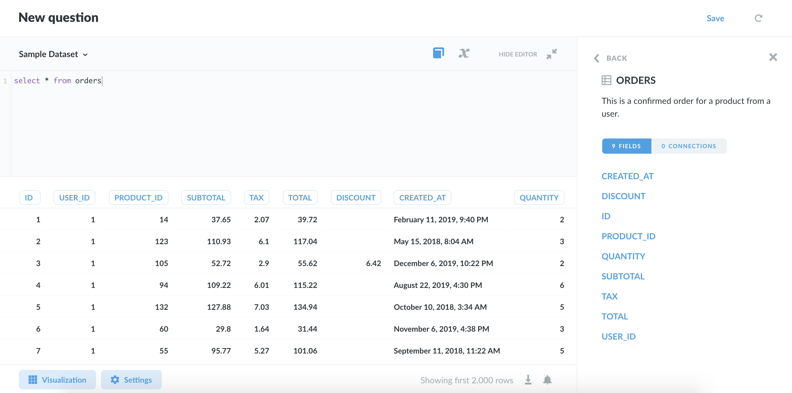 Data reference sidebar